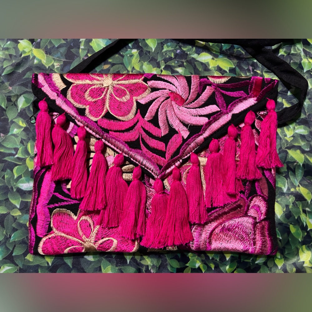 Mexican Floral Embroidered Crossbody/Clutch